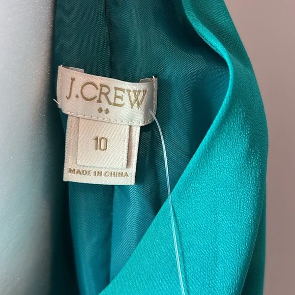 New J. Crew Factory Emerald Green Twist Back Racerback Shift Tank Dress Size 10 - Picture 5 of 8